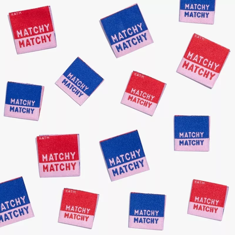"MATCHY MATCHY" Woven Labels 10 Pack